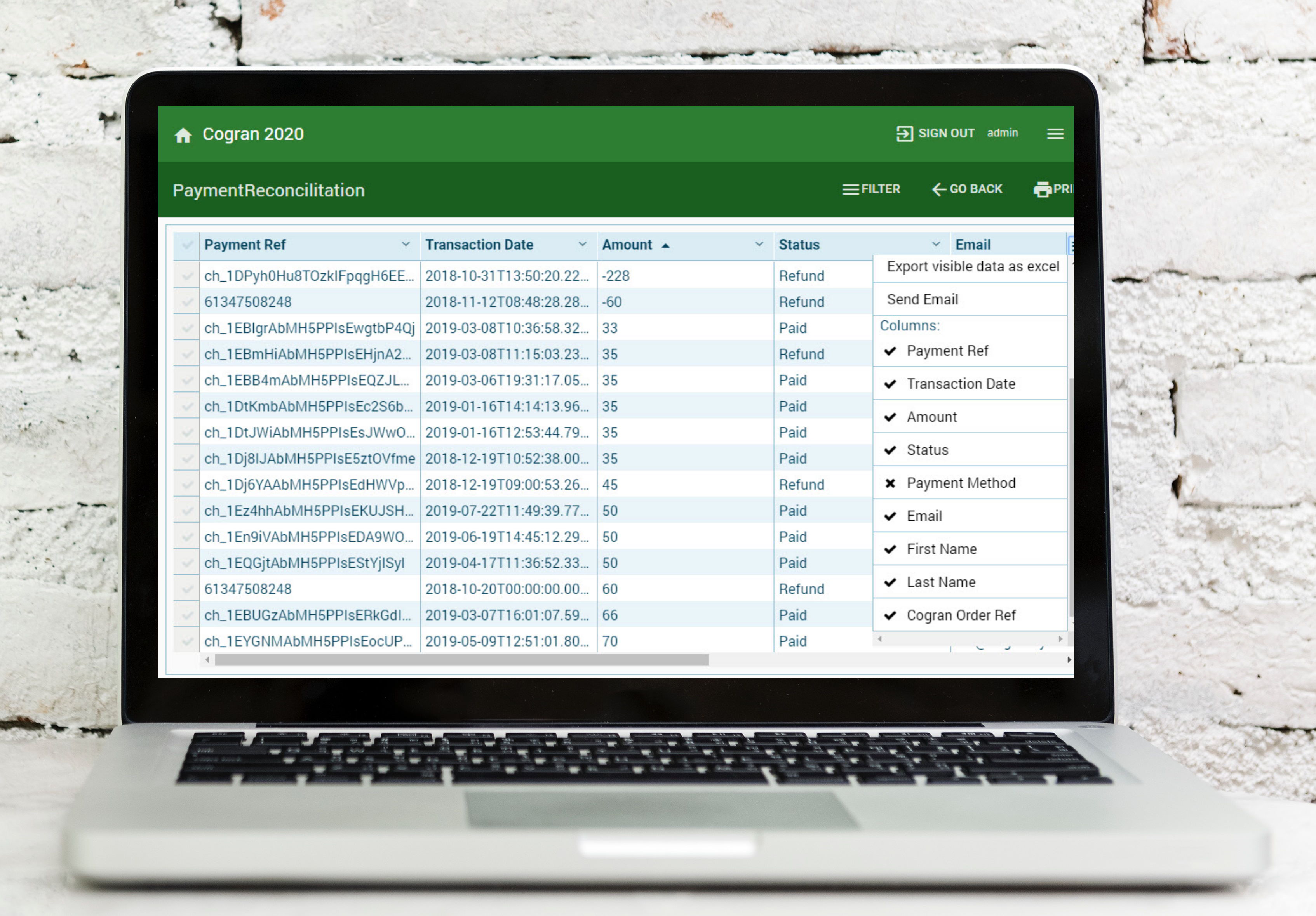 Cogran Software - Terrific reports for sorting and exporting.