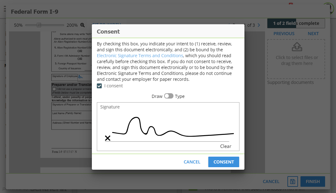 SentricHR Software - SentricHR consent