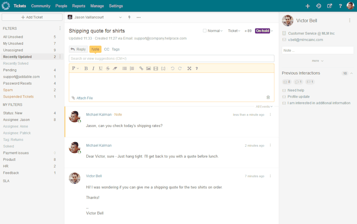 Helprace screenshot: Help Desk System (Admin Panel)