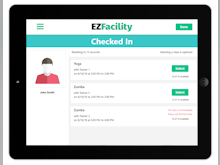 EZFacility Software - Cut down on front desk lines. With EZFacility's Self Check-In clients can quickly and easily sign themselves in.