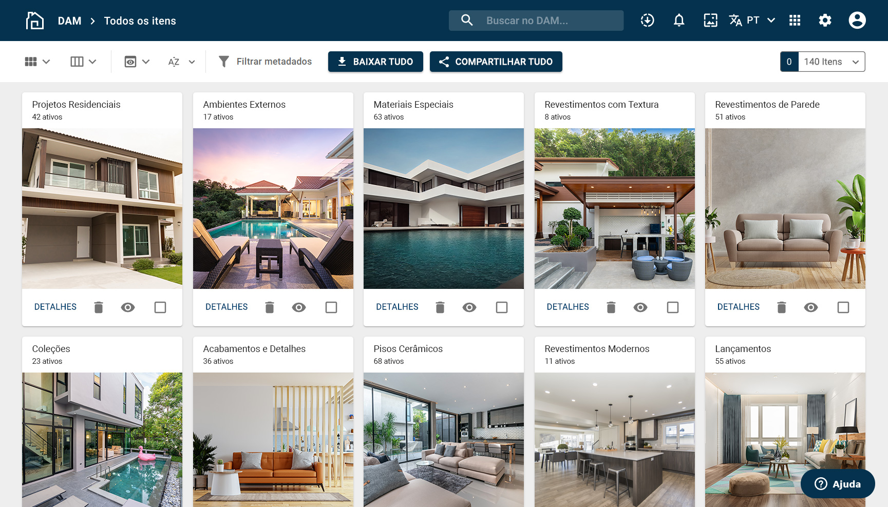 Yapoli DAM screenshot: Gestão de Ativos Digitais para Indústria Arquitetura