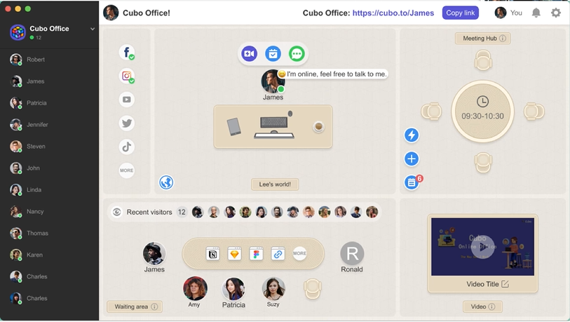 Cubo Software - Instantly connect with your prospects, clients, and teams using your Cubo personal office space.