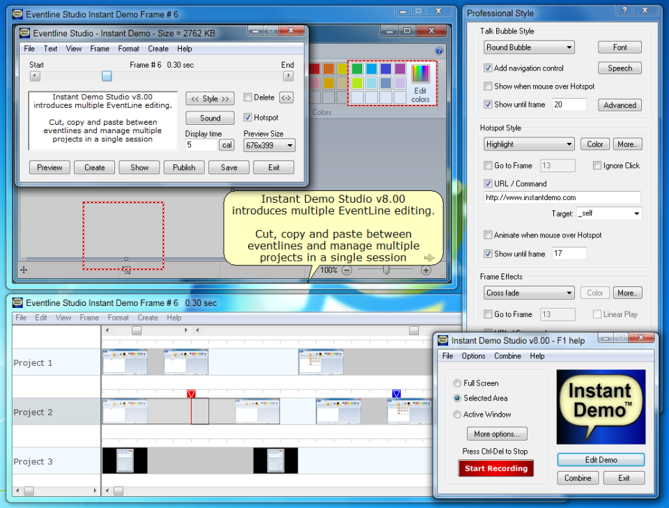 Instant Demo Software - capture and editing tools