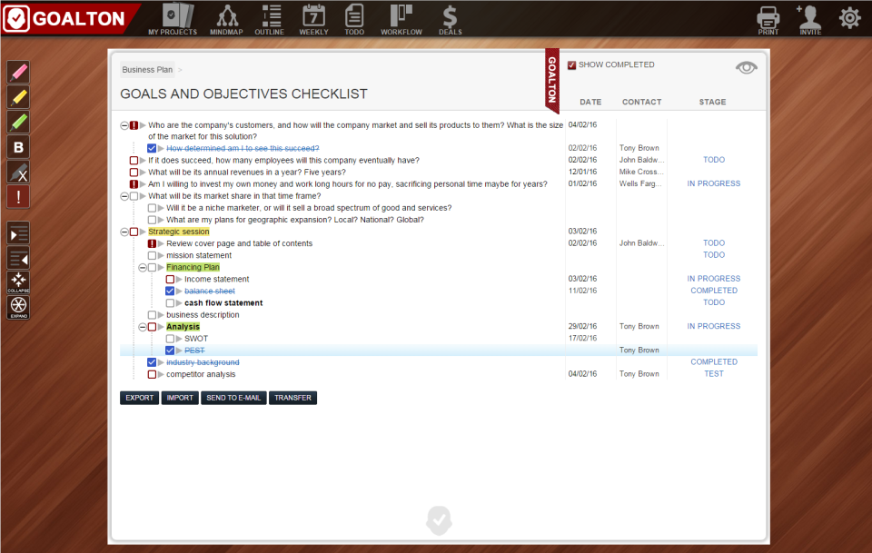 Goalton Software - Goalton checklists