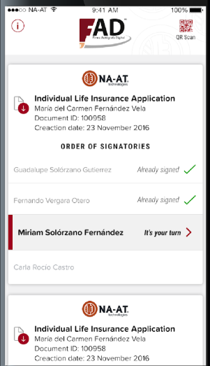 FAD real-time signing