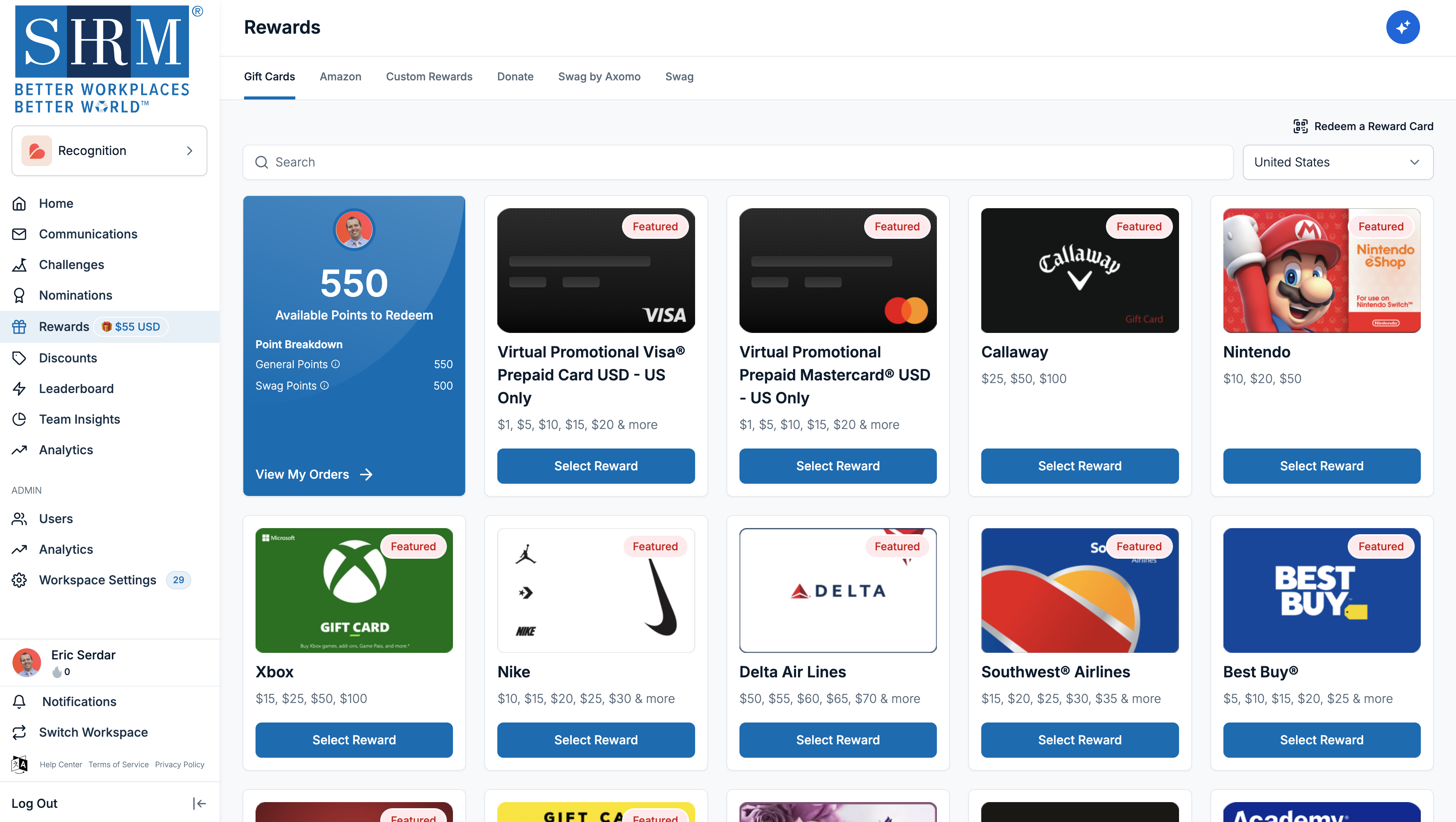 Nectar Software - Reward your team their way. Employees pick from hundreds of gift cards, experiences, or custom company perks.