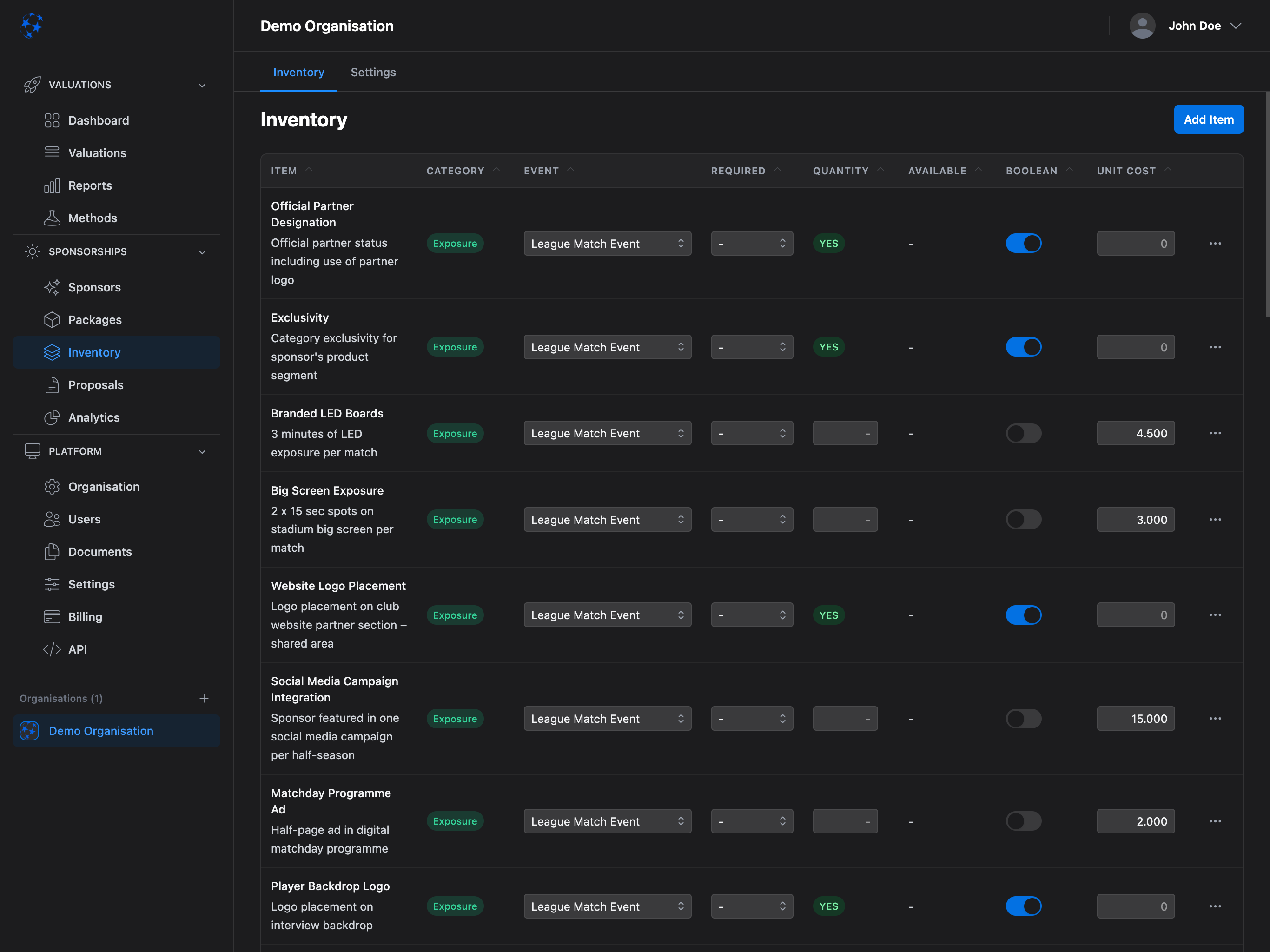 Valiyou Software - Valiyou inventory overview - thumbnail