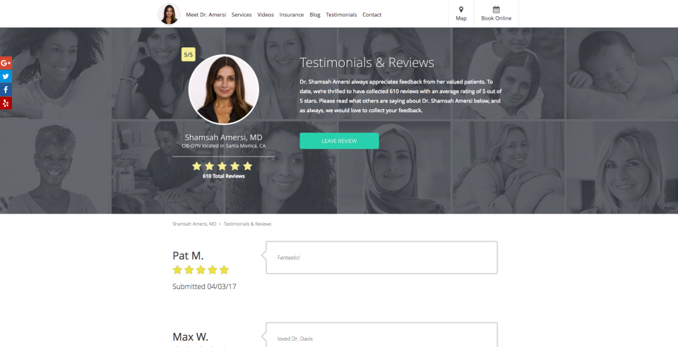 PatientPop Software - Empower patients to provide testimonials and reviews that can further enhance the online marketing of a practice