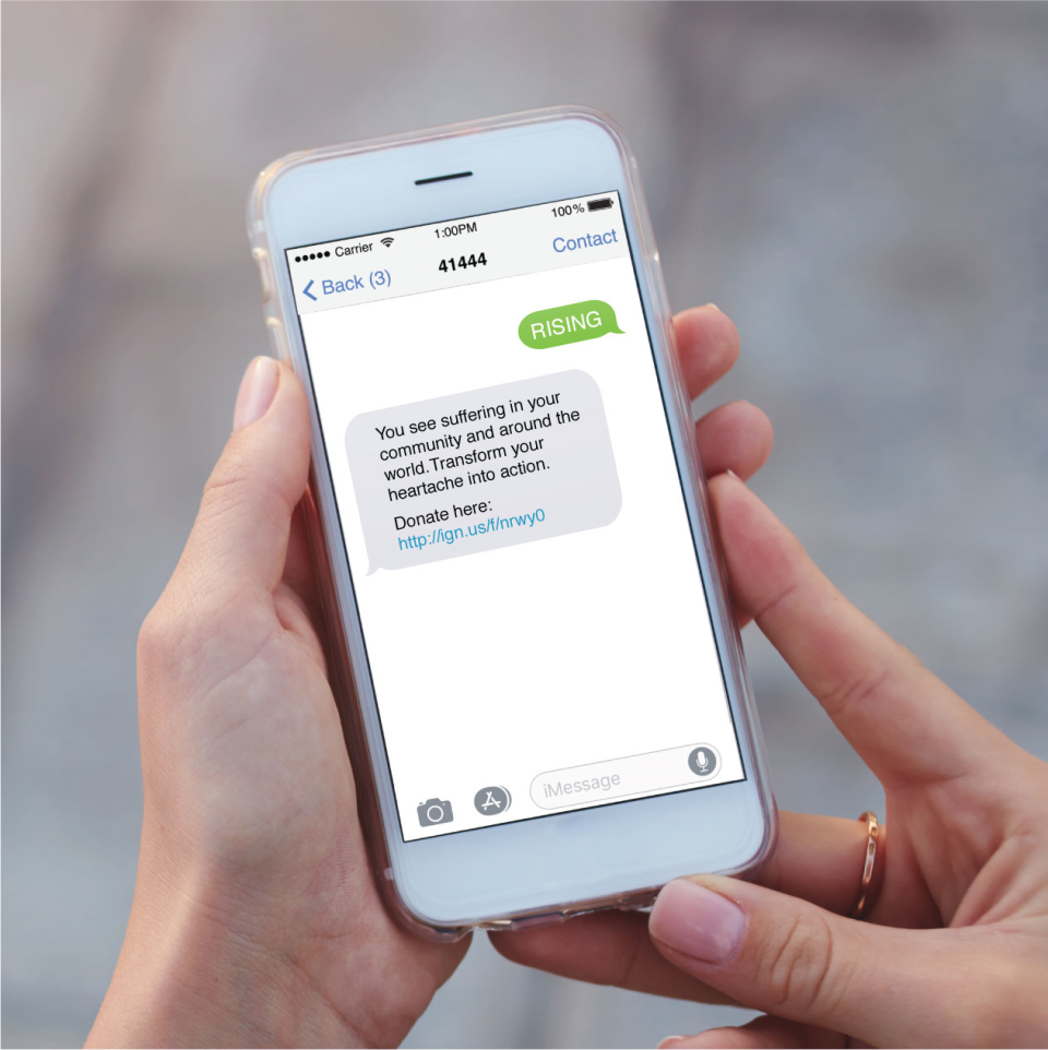 MobileCause text to donate