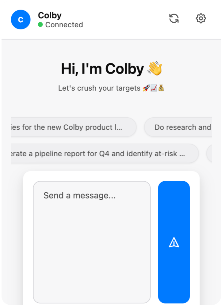 Colby screenshot: Colby extention