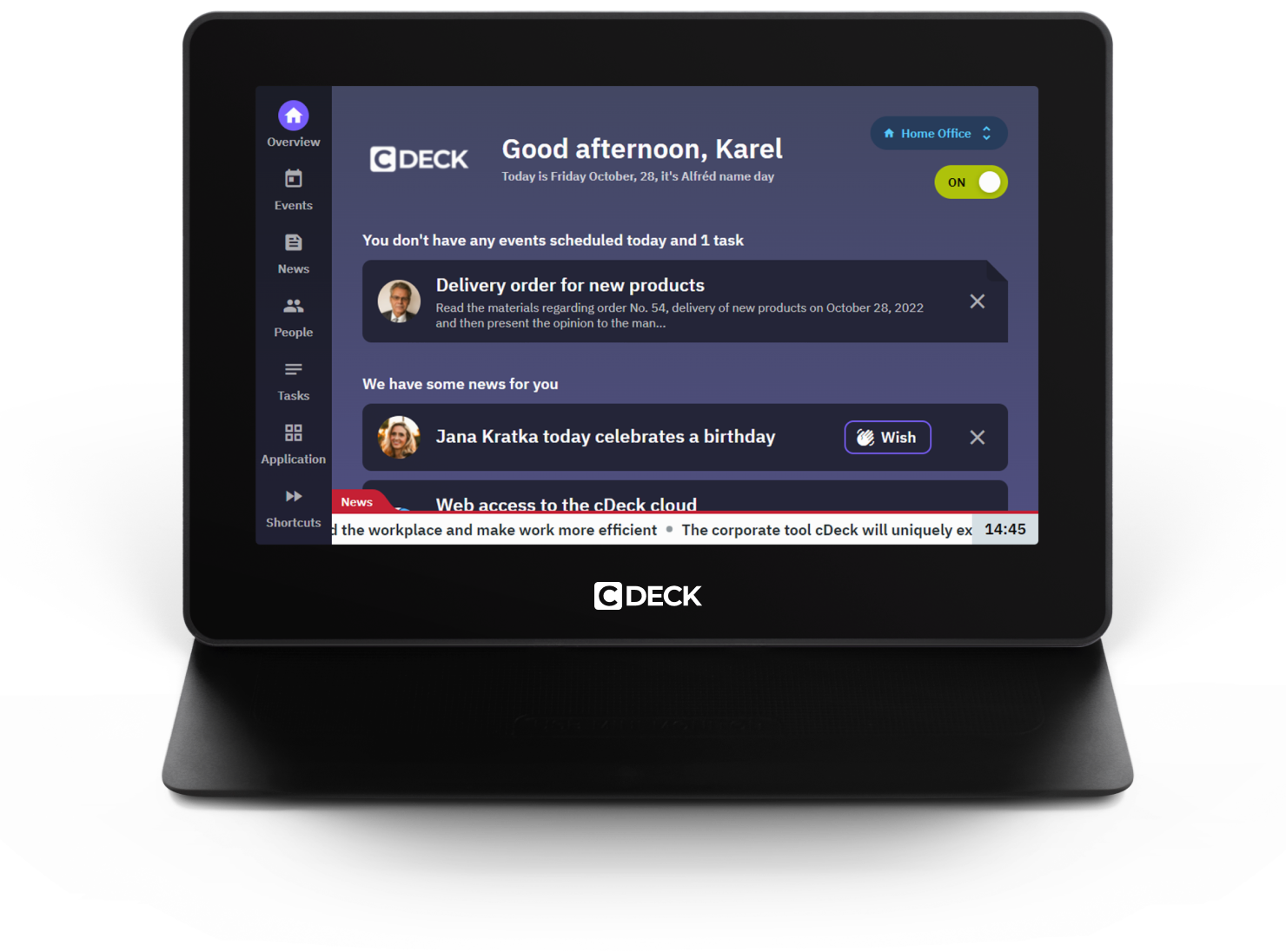 cDeck screenshot: Overview Screen