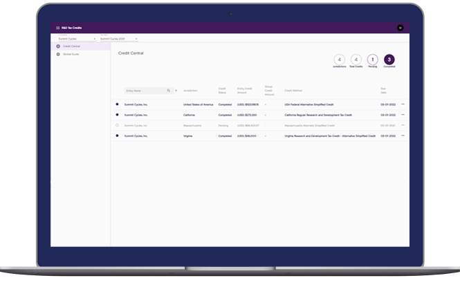 Exactera R&D Tax Credit screenshot