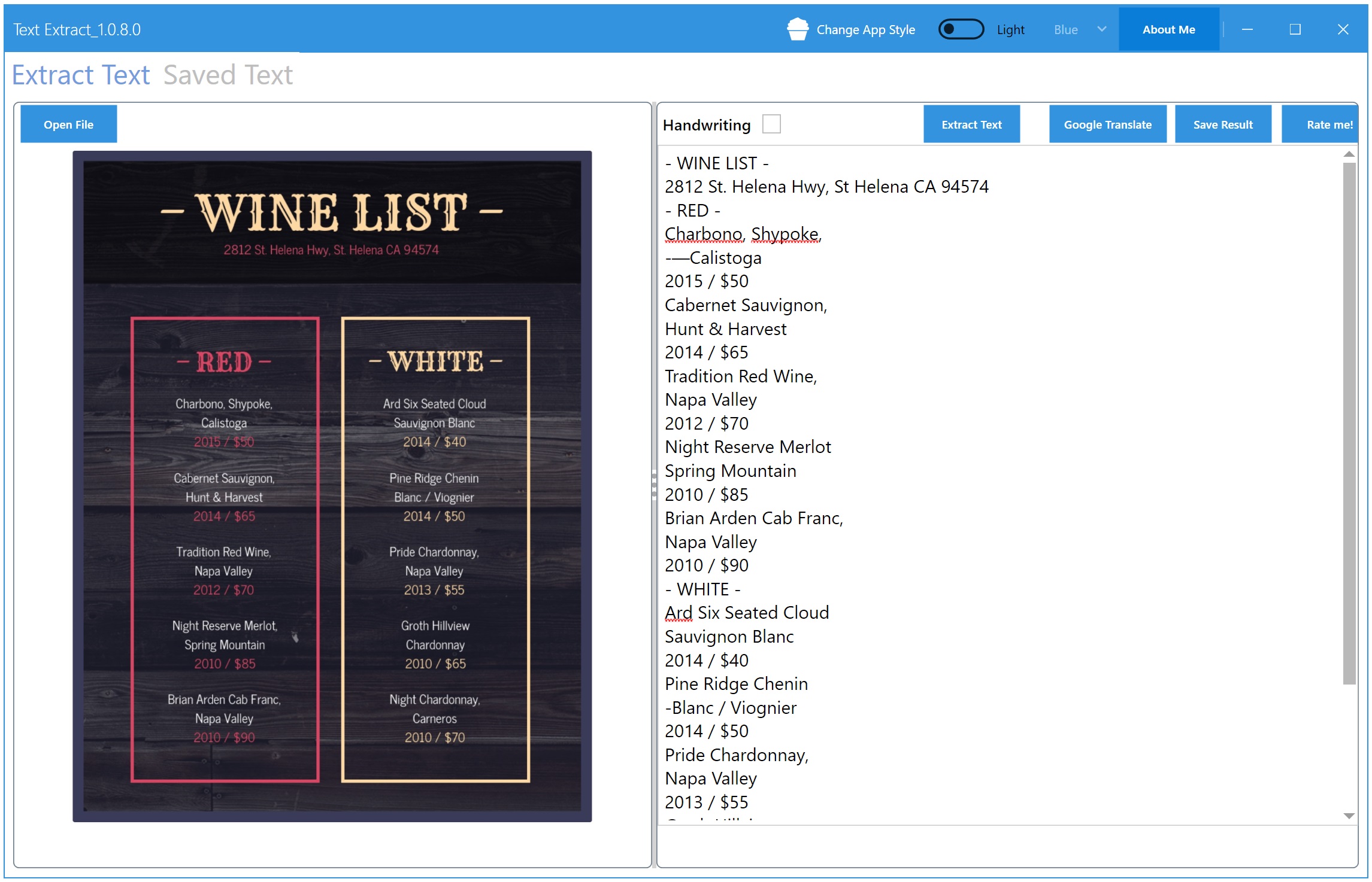 OCR Image Text Extractor screenshot: Image to Text
