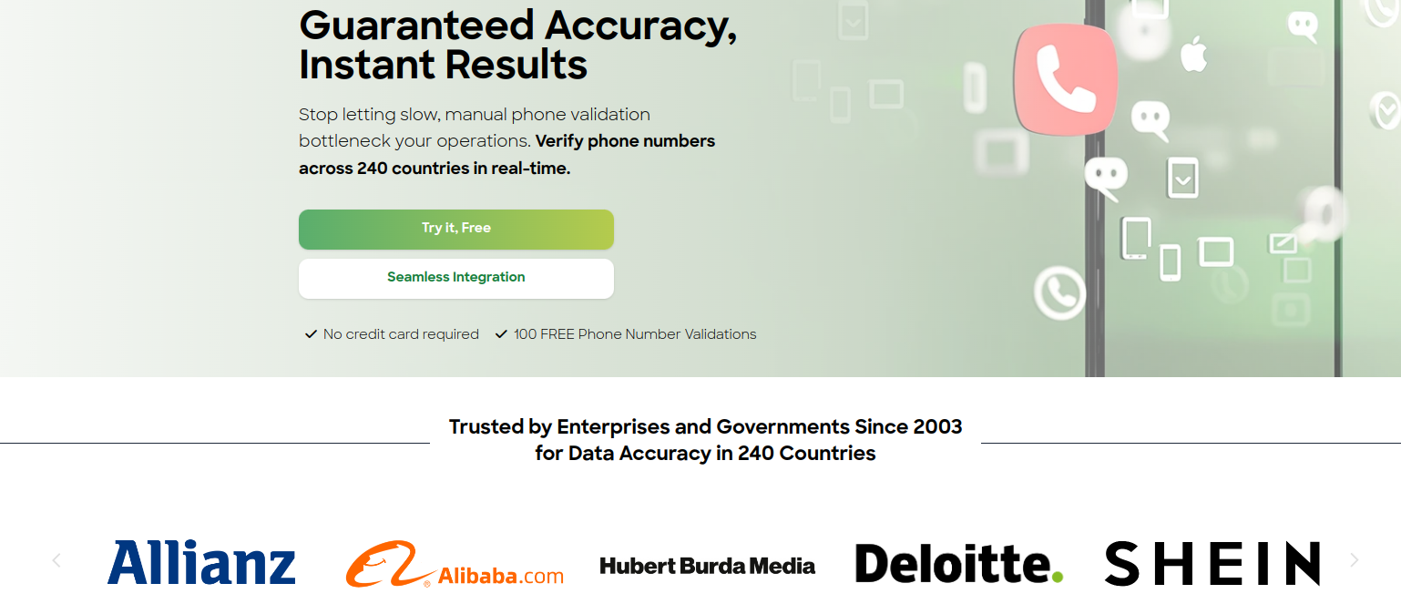 Byteplant Phone Validator screenshot