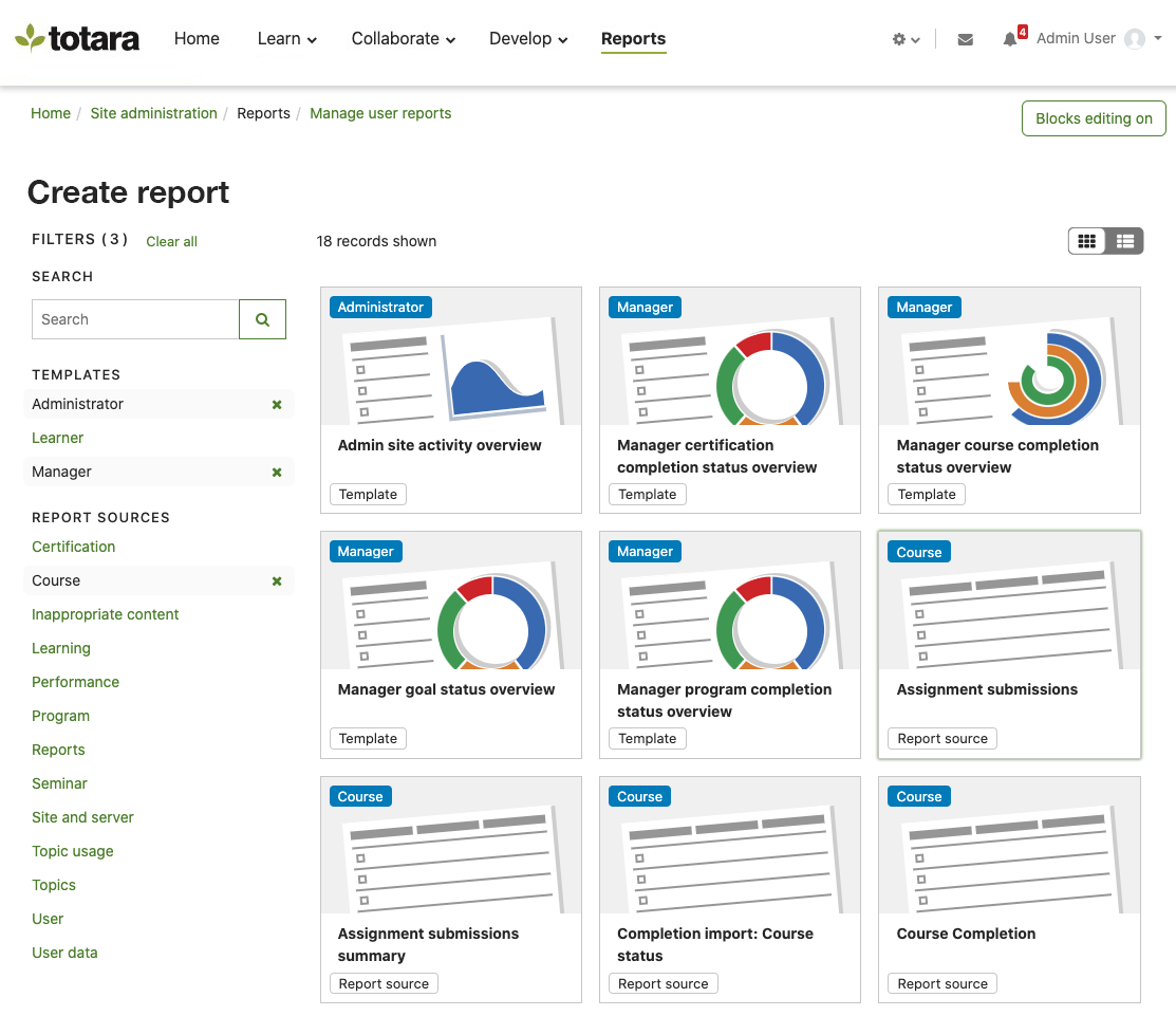 Totara Learn Software - Reporting in Totara Learn