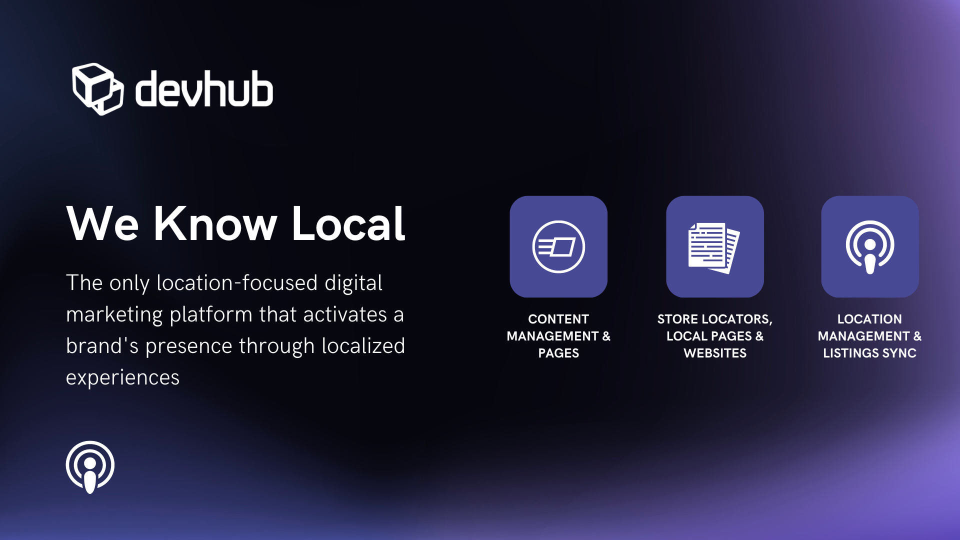 Location focused digital marketing platform