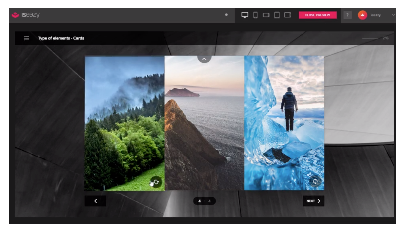 isEazy supports a preview tool which enables users to review the entire course exactly as it would be seen on a PC, tablet or smartphone
