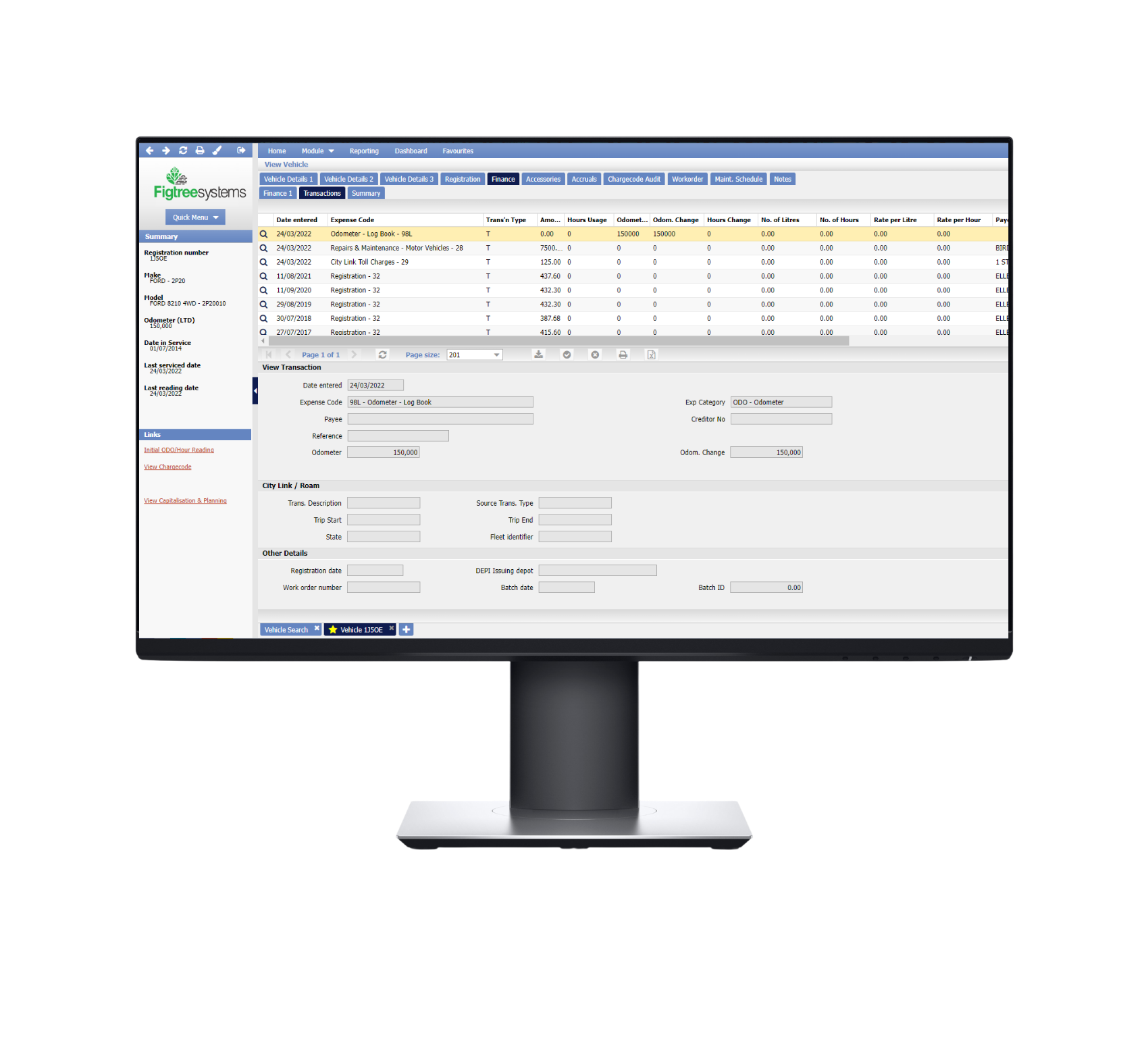 Figtree Fleet screenshot: Figtree Fleet tansactions