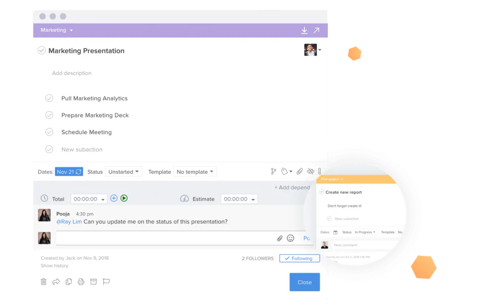 Action cards in Hive.