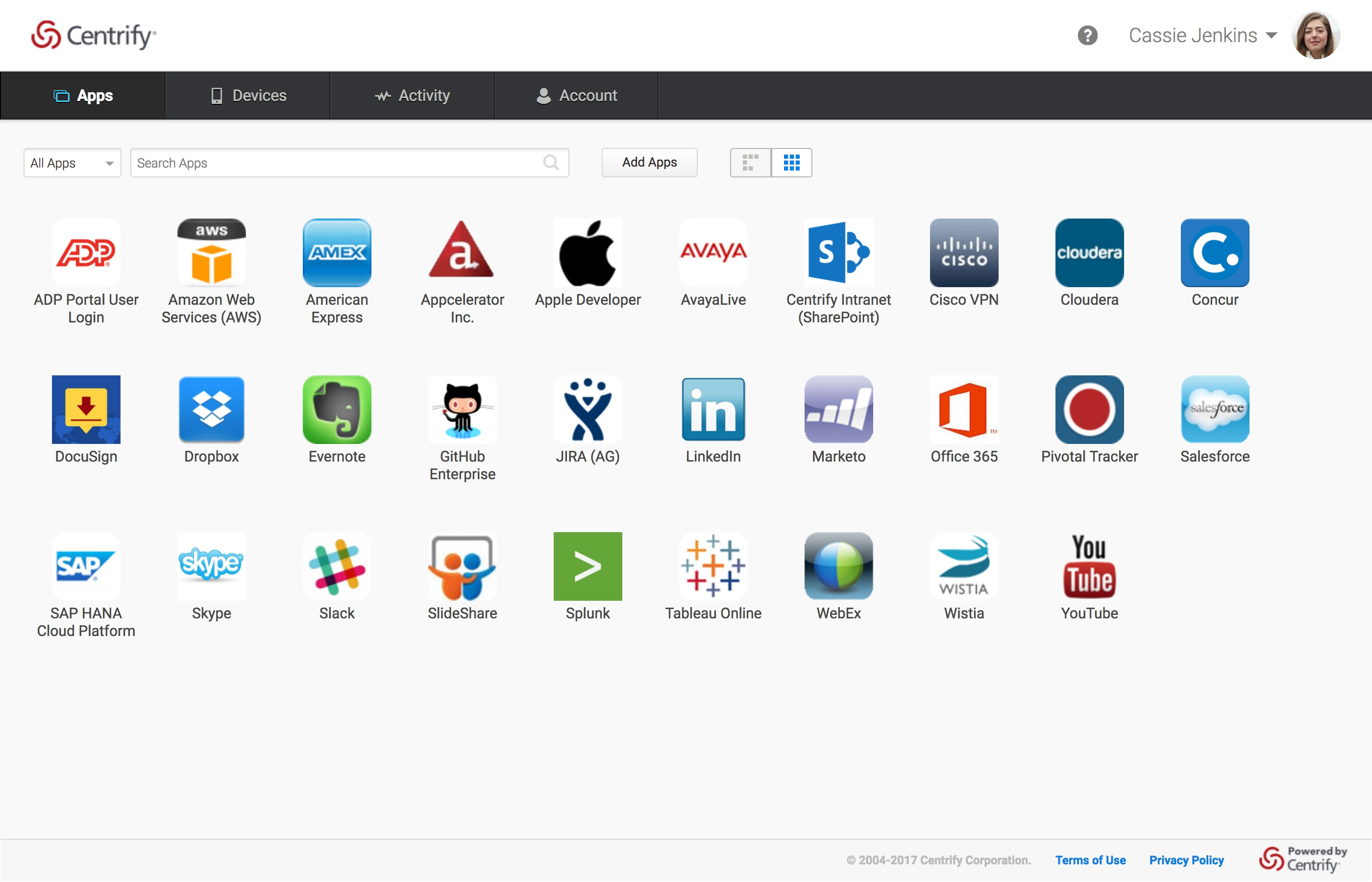 Centrify Application Services - App Portal