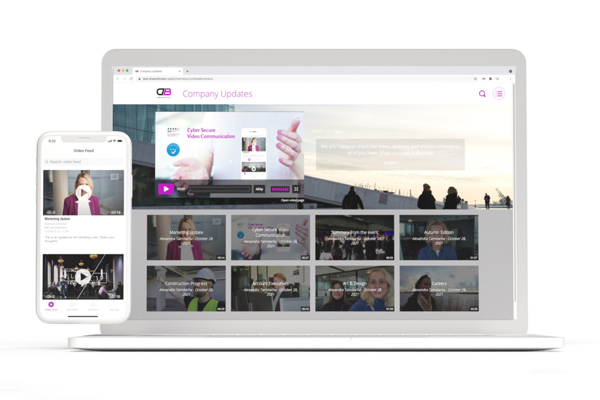 Publish and share your videos with just one click, anywhere and with anyone. Add video to your website, send it via email or integrate it into your intranet.