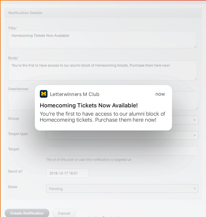 Honeycommb Software - Honeycommb notification settings