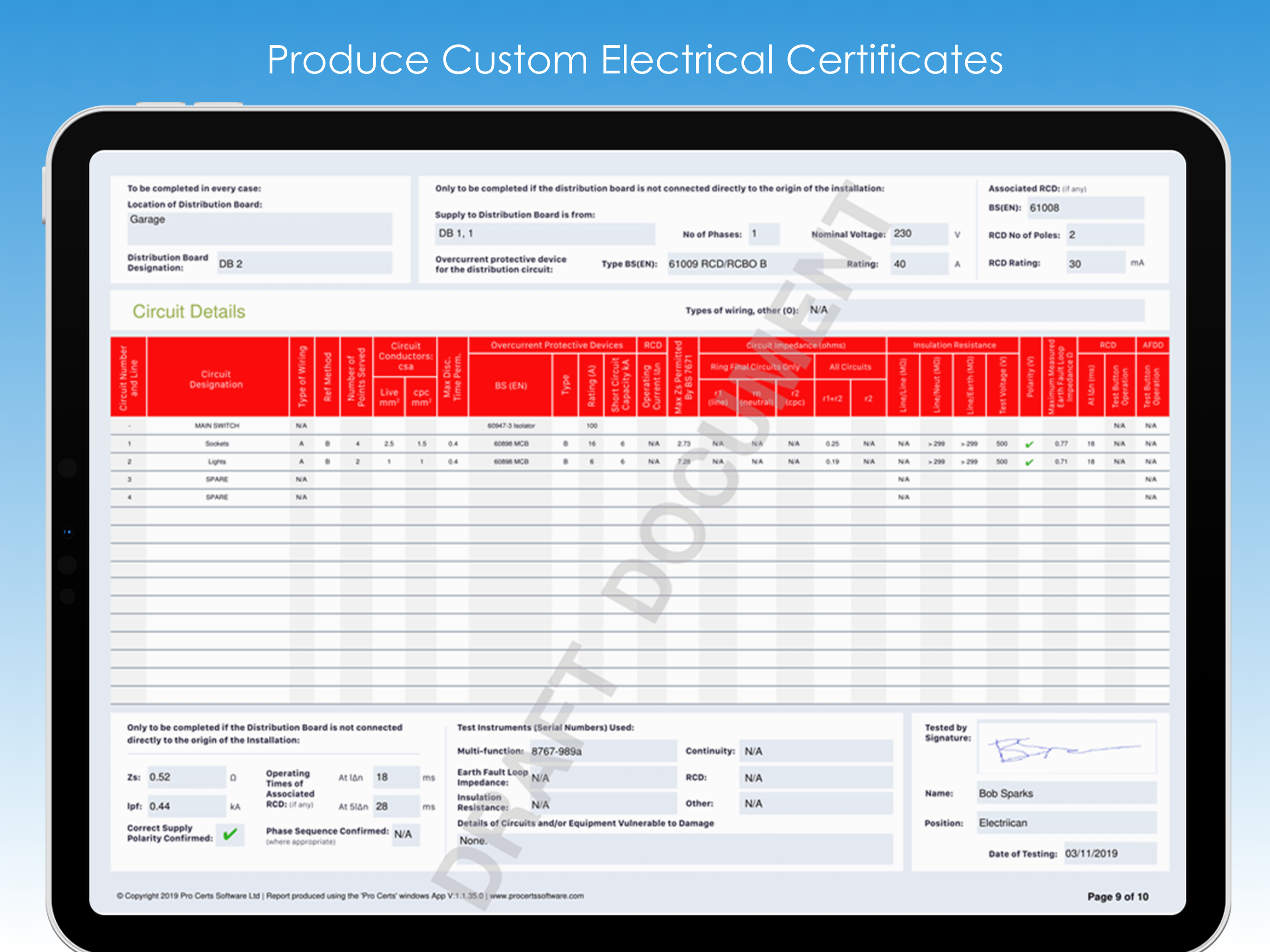 Circuit Details and Test Results (red version)