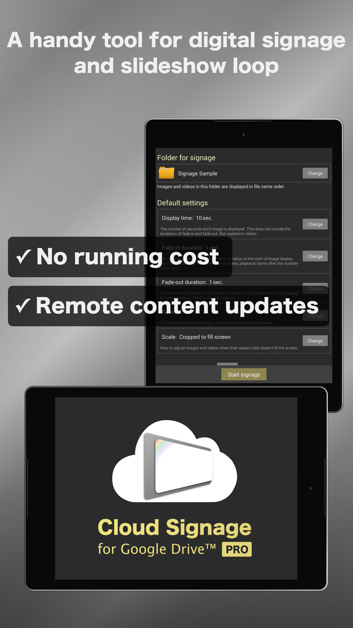 Cloud Signage for Google Drive