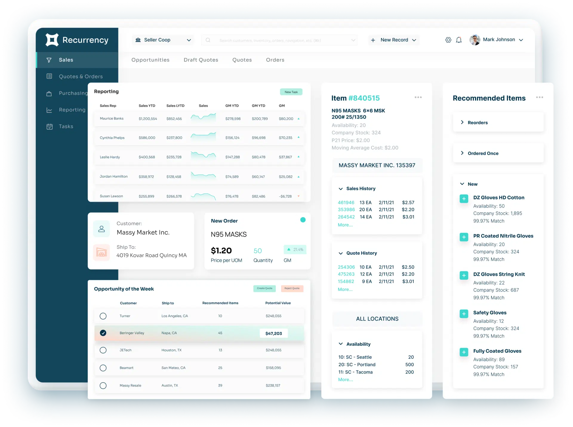 Recurrency screenshot: Recurrency sales