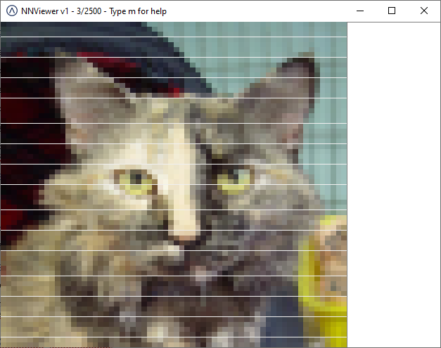 Anaimo AI SDK screenshot: Example application NNViewer learning to distinguish between cats and dogs. Source code is provided.