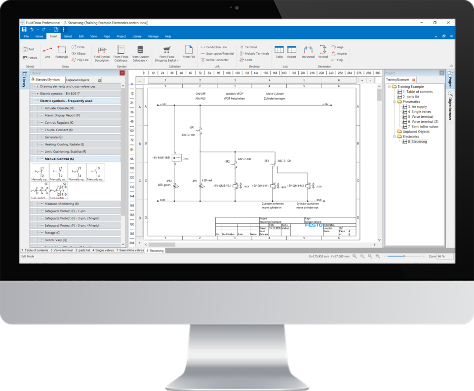 FluidDraw schematic diagram creation