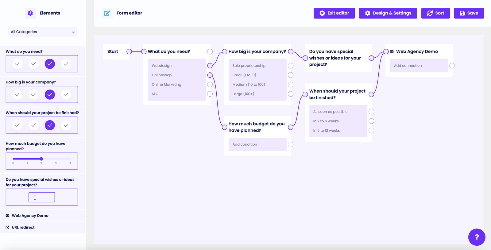 Funnelforms Software - Funnelforms form editor