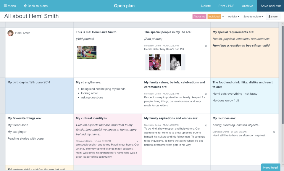Storypark Software - Storypark learning plan
