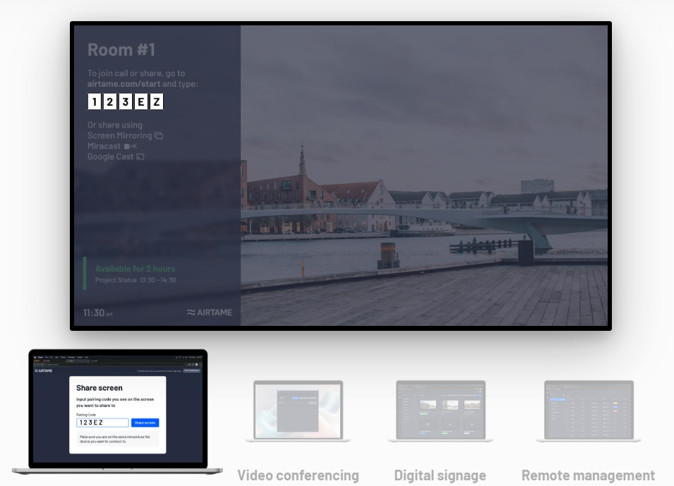 Airtame screenshot: Screen sharing feature