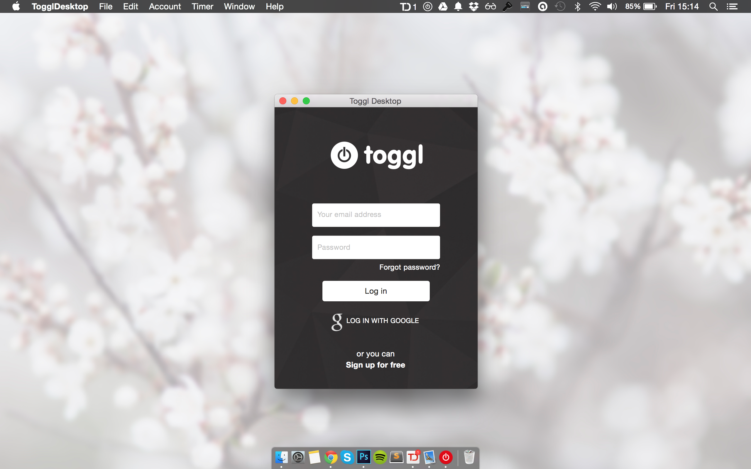 Toggl desktop app