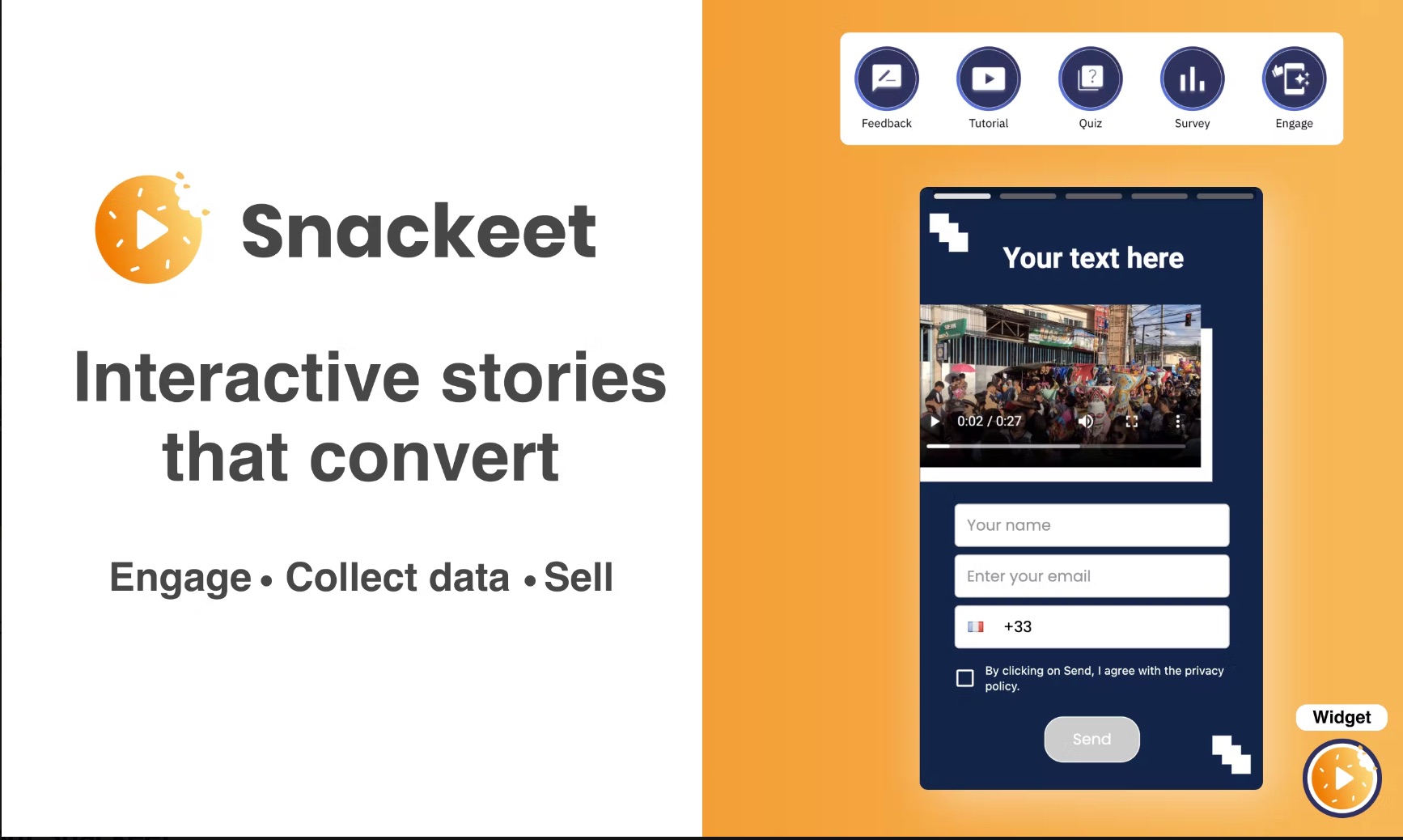 Snackeet screenshot: Snackeet widgets