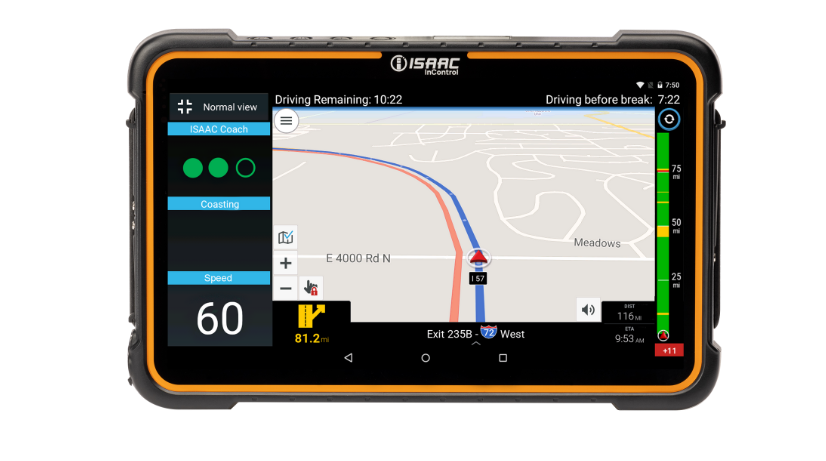 ISAAC InControl ELD: driver's navigation and real-time eco-driving with ISAAC Coach