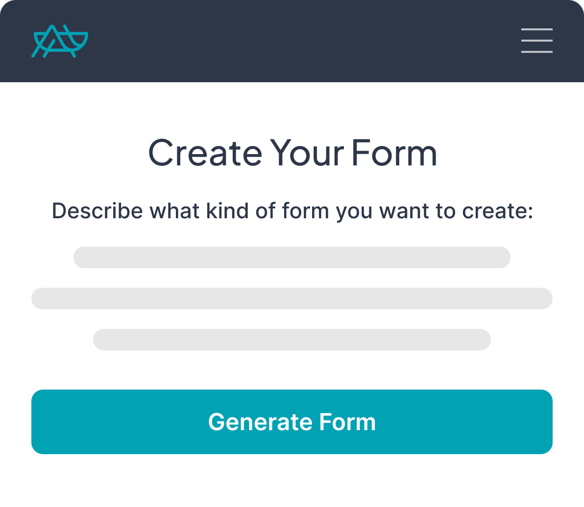 Grasshopper Signup screenshot: Grasshopper Signup Create a form. Generate form options using AI