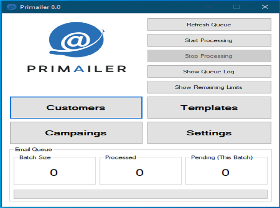 Primailer Screenshot after Installation