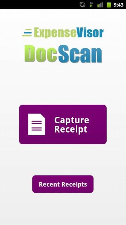 ExpenseVisor DocScan mobile app interface