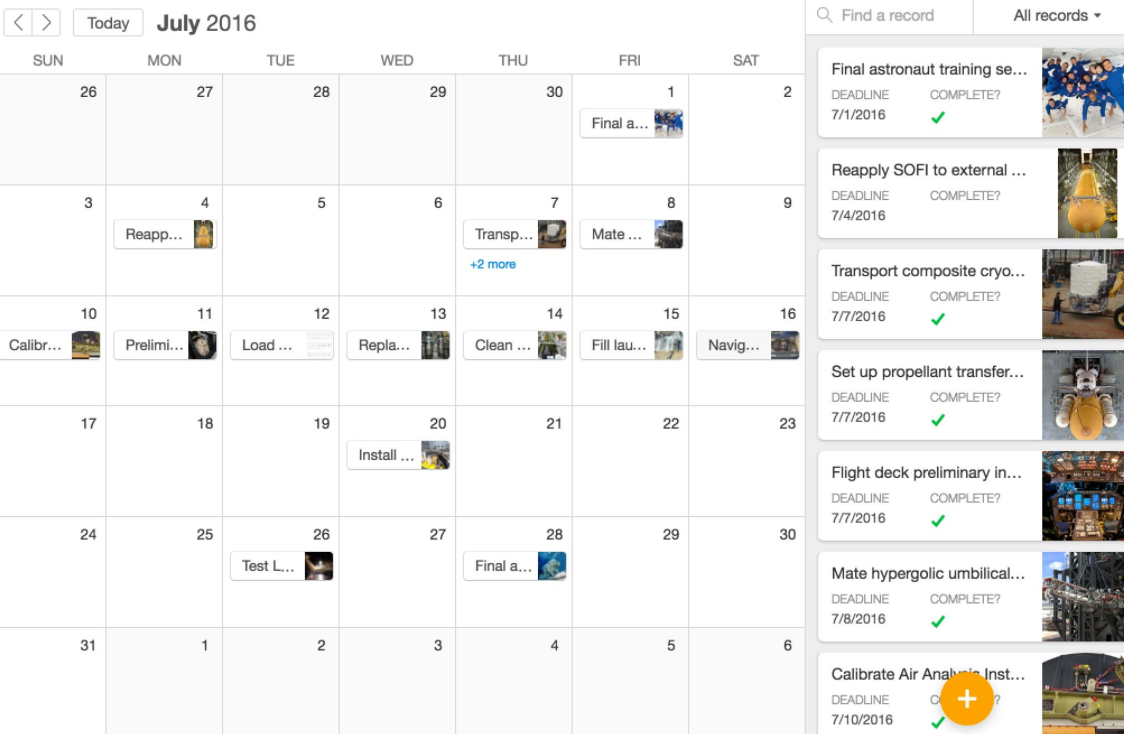 Airtable calendar view