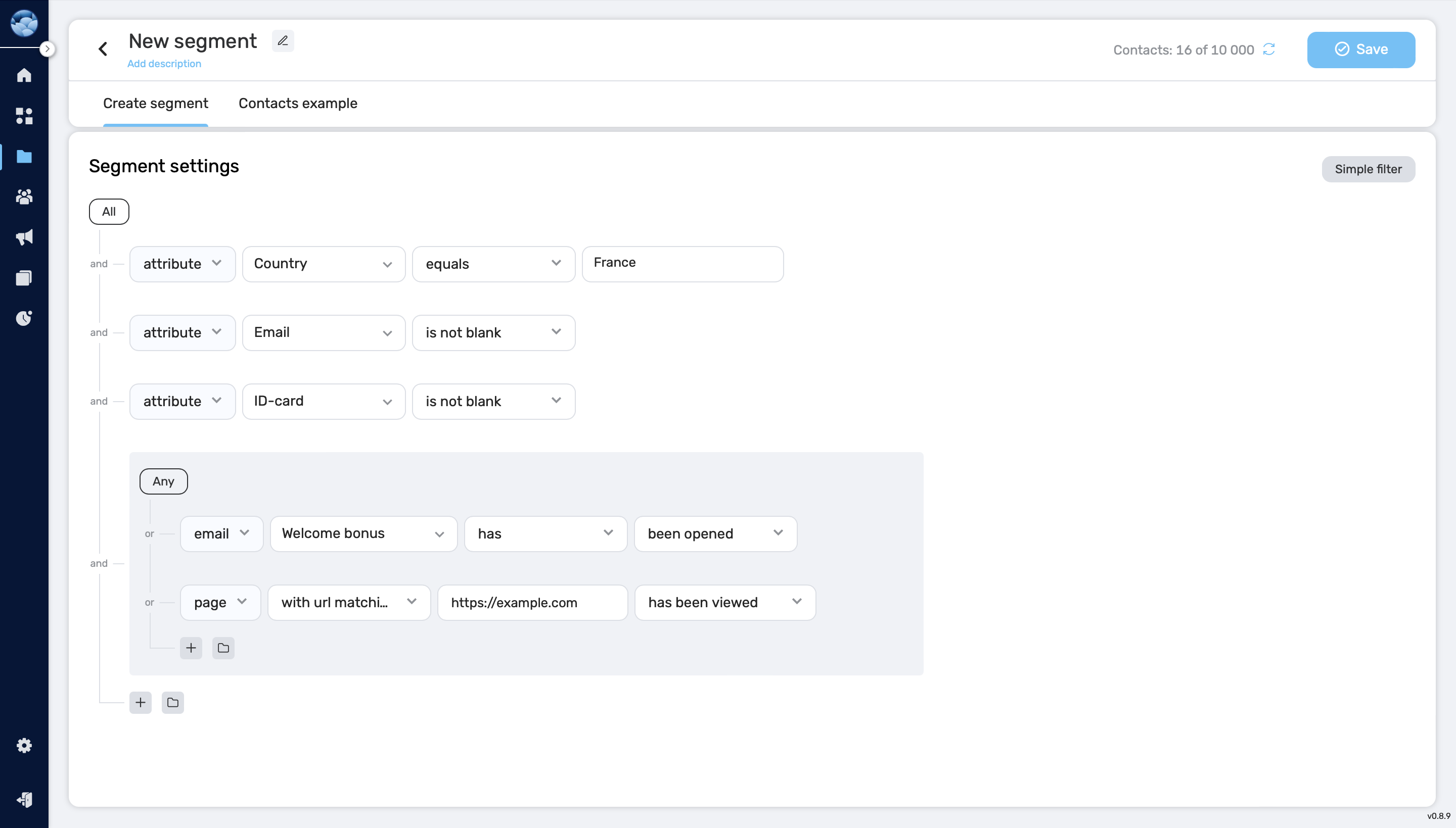 Retainly Software - Create simple and extended dynamic Segments.