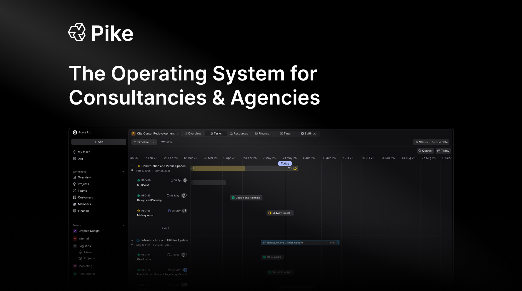 Pike screenshot: The Operating System for Consultancies and Agencies. 