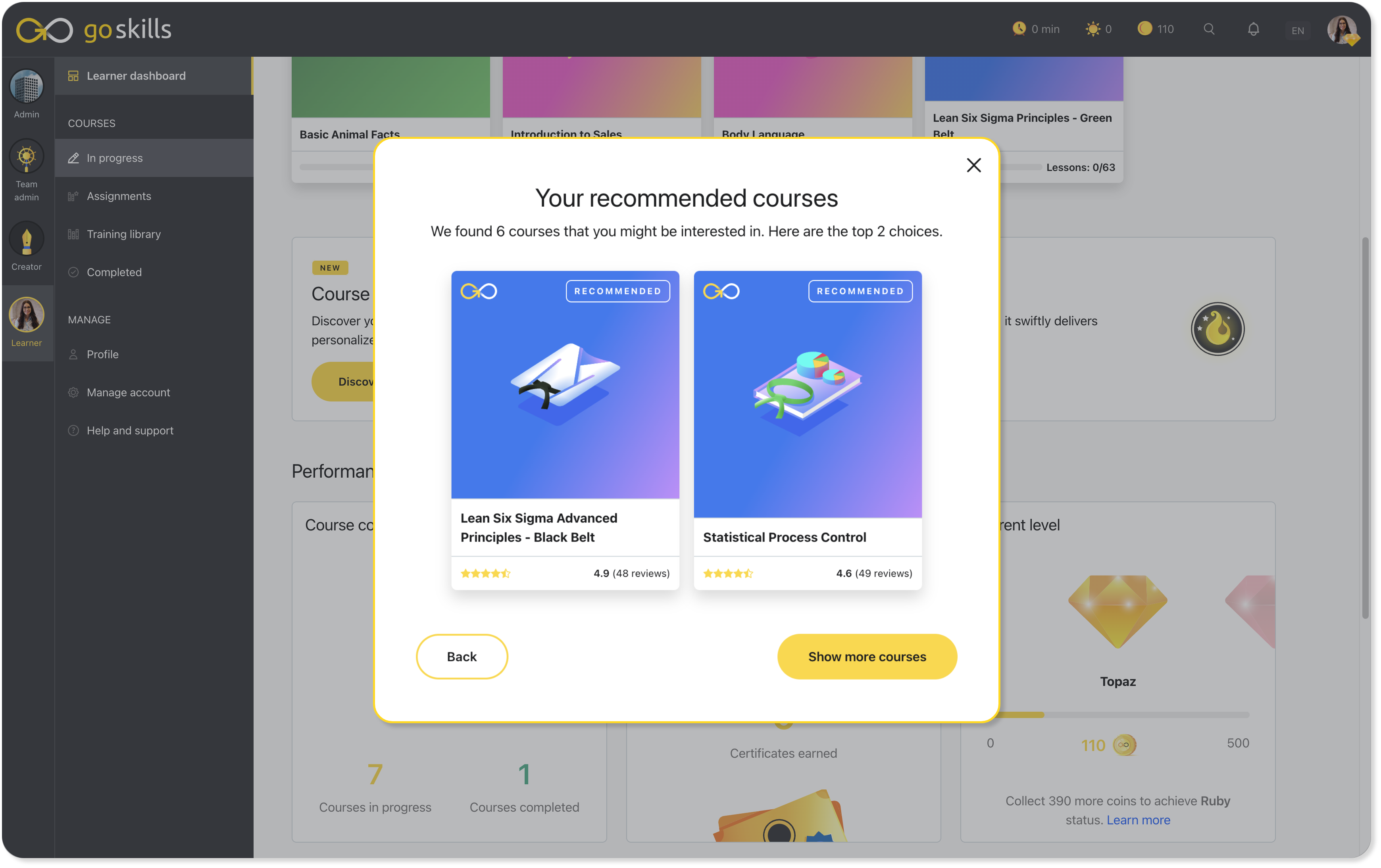 GoSkills Software - Boost engagement and completion rates with our AI-powered Course Recommender, which suggests courses tailored to each learner’s interests and learning styles, helping them acquire relevant skills and stay motivated.