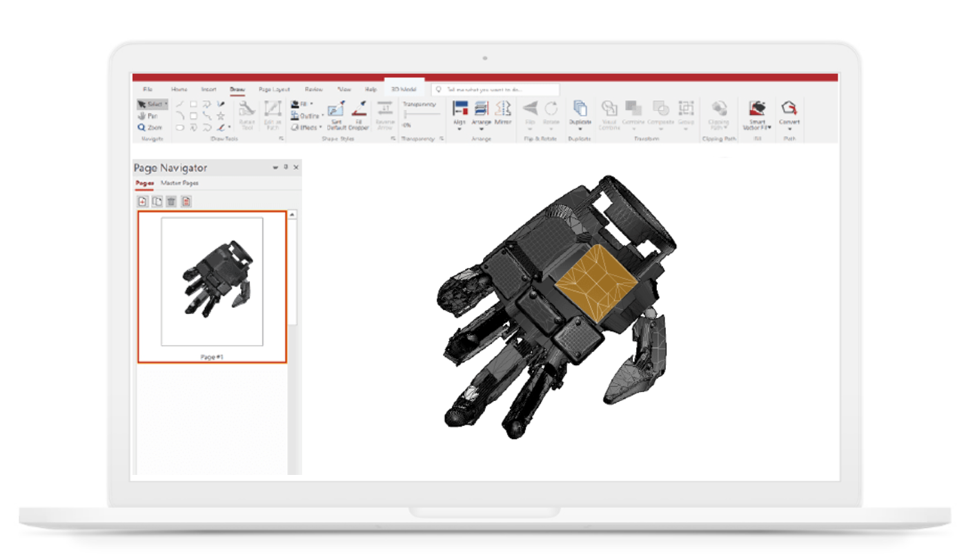3D models in .evdocs can be rotated, and individual components viewed in isolation or hidden to show more detail.