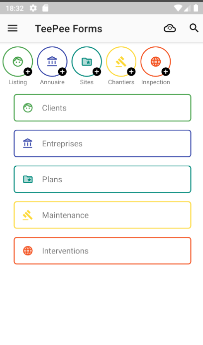 Teepee screenshot: Teepee forms