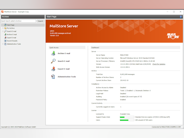 MailStore Server Logiciel - 1