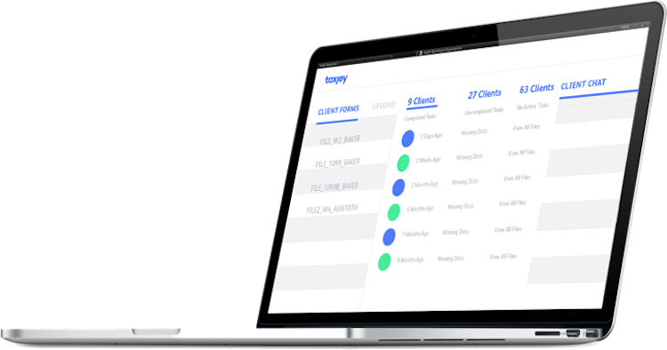 Taxjoy  screenshot: Manage all clients from a single dashboard, and send and receive client messages securely