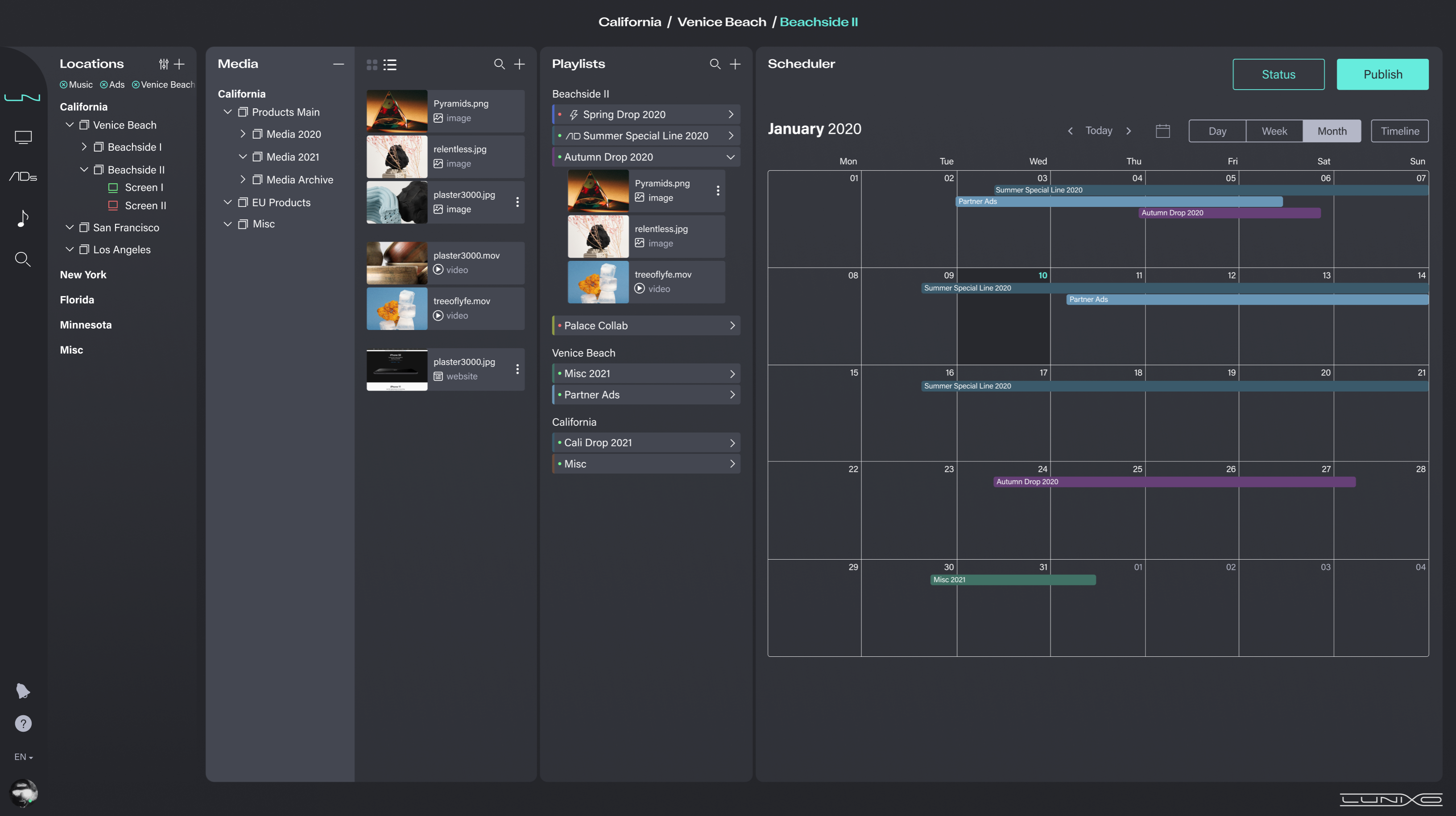 Lunixo screenshot: Lunixo Content Management