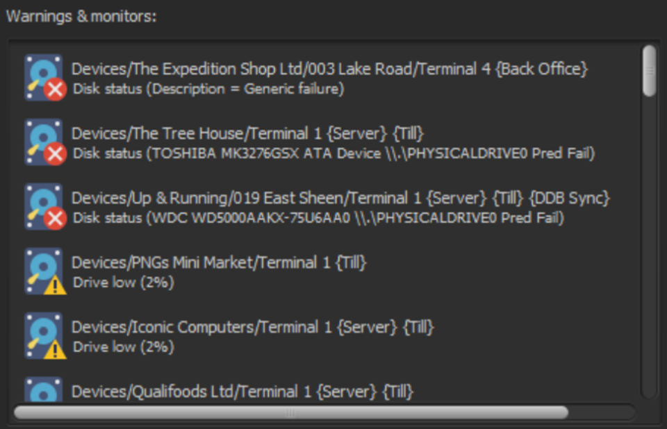 Remotely screenshot: Remotely warnings